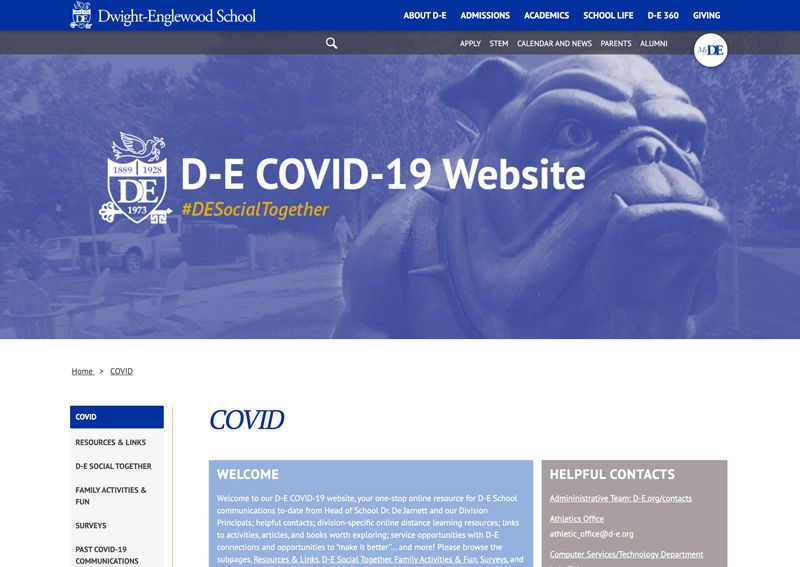 D-E Covid-19 Website