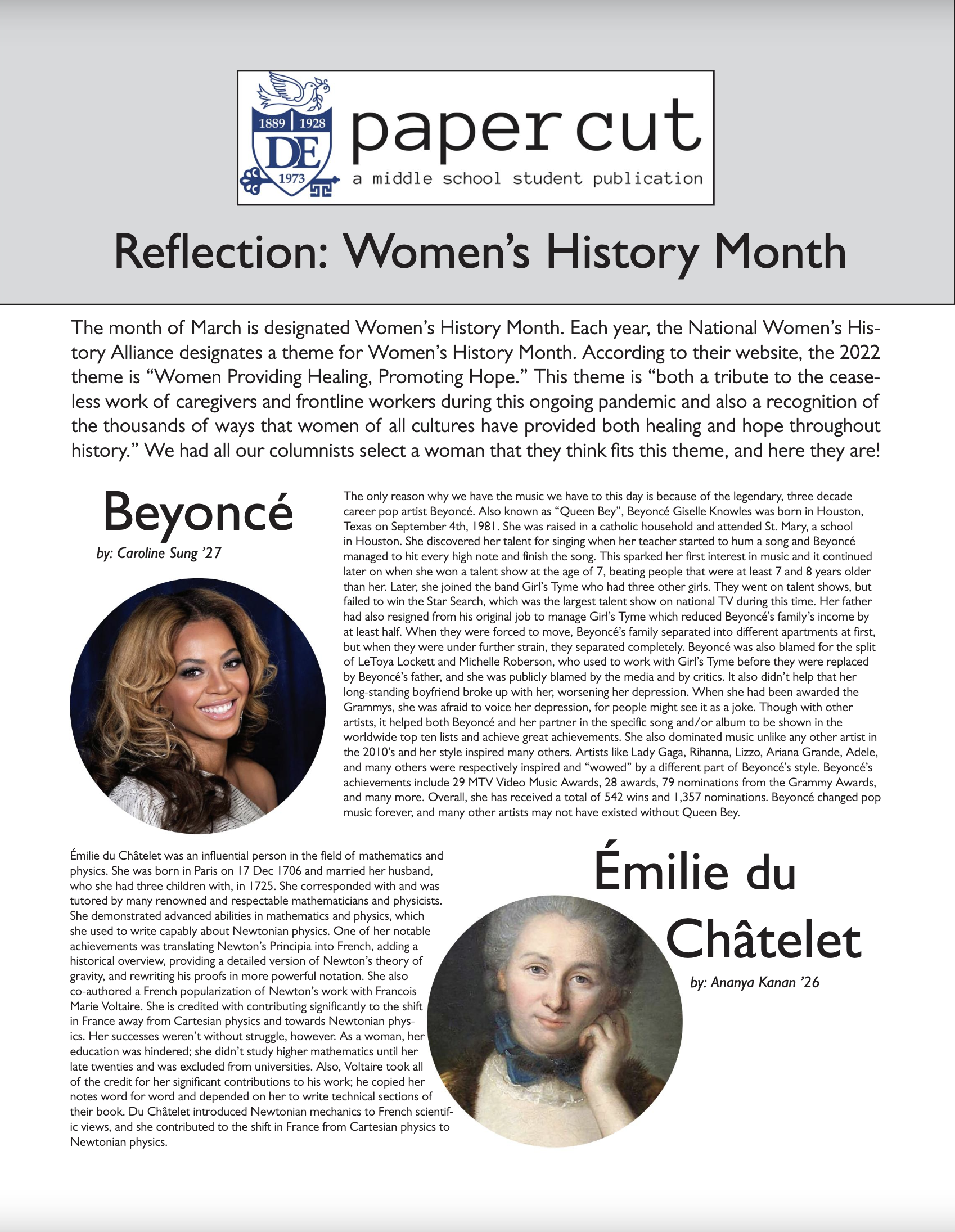 Papercut: MA Papercut Women’s History Month